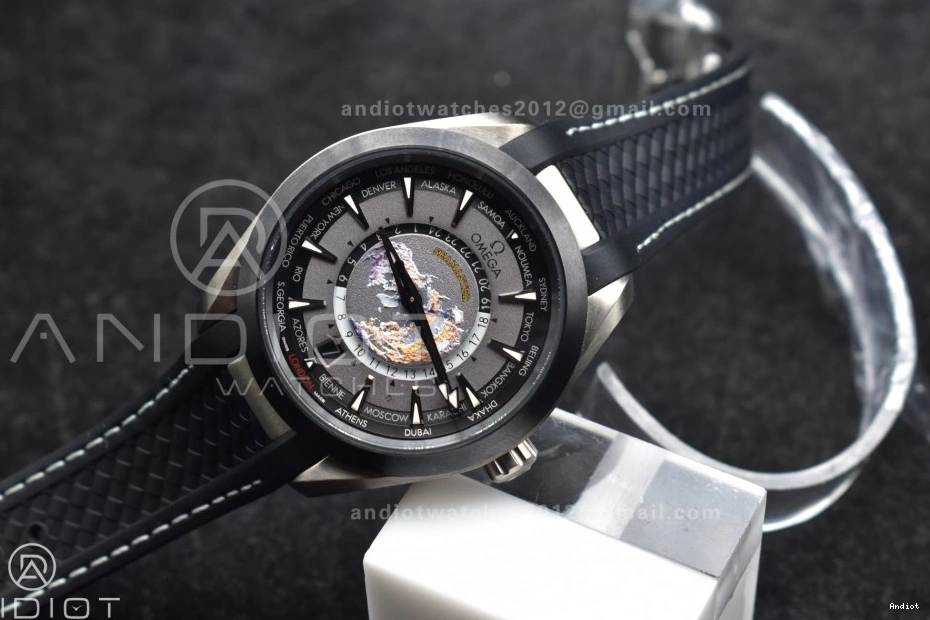 43mm VSF Edition A8938 Terra GMT Aqua Bracelet Worldtimer 1:1 Super on Best Clone SS Titanium 1217